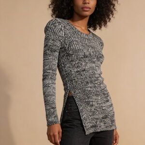 BCBGeneration Black & White Ribbed Knit Pullover